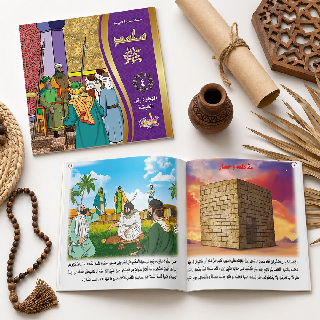 سلسلة السيرة النبوية المصورة — ٥ كتب مصورة من المولد للوفاة (محمد ﷺ للأطفال واليافعين)