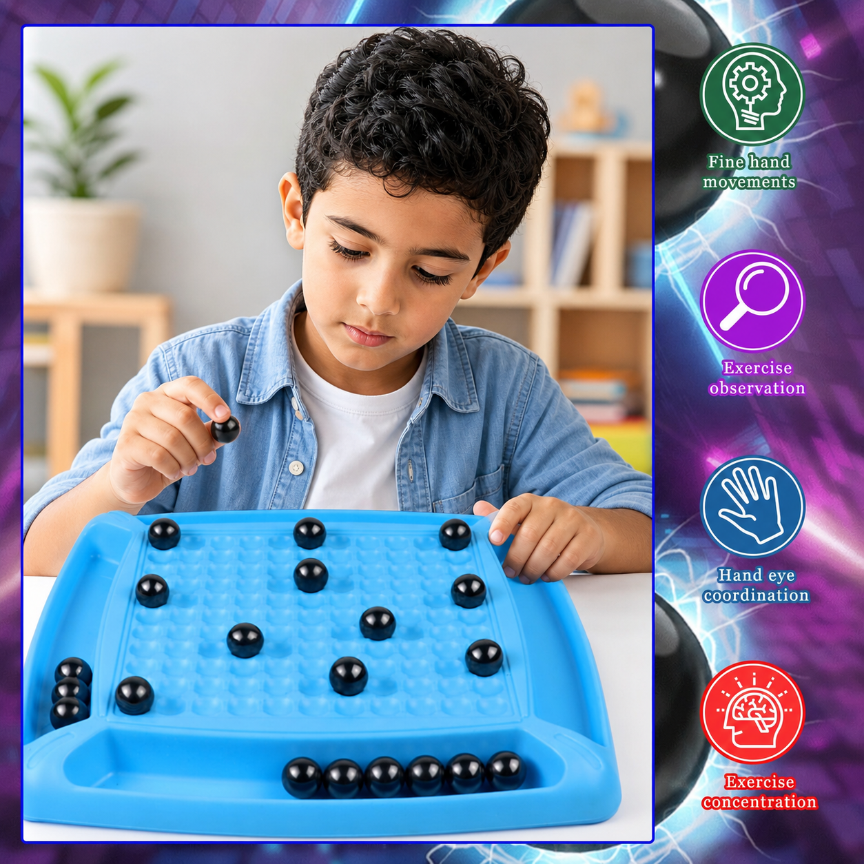 شطرنج المعركة المغناطيسي — لعبة ذكاء واستراتيجية لشخصين + كرات مغناطيسية (Magnetic Battle Chess)