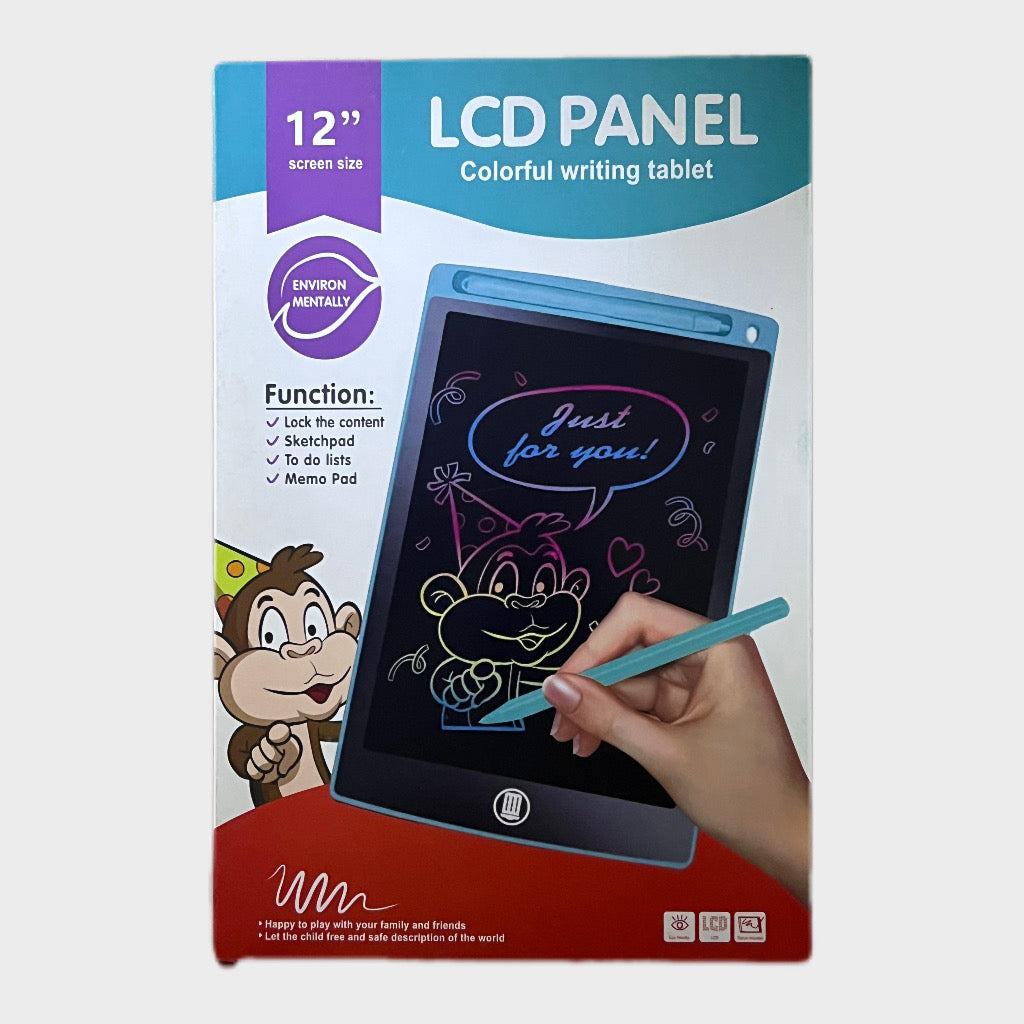 تابلت رسم وكتابة LCD — شاشة ملونة + قلم + قفل — مسح بضغطة زر