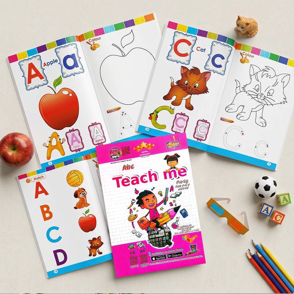 علموني + Teach Me — تمهيدي (Pre-KG) | ٨ كتب × ٣ لغات | سن ٣–٤